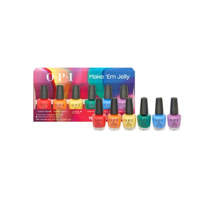 OPI Nail Lacquer 6PC Mini Pack | 6 Crme Summer Shades, Chip Resistant Nail Polish Gift Set | Make Em Jelly! Collection | Summer 2025