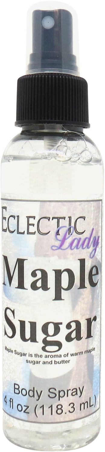 Eclectic Lady Maple Sugar Body Spray, 4 ounces, Body Mist for Women with Clean, Light &amp; Gentle Fragrance, Cologne with Soft, Subtle Aroma For Daily Use