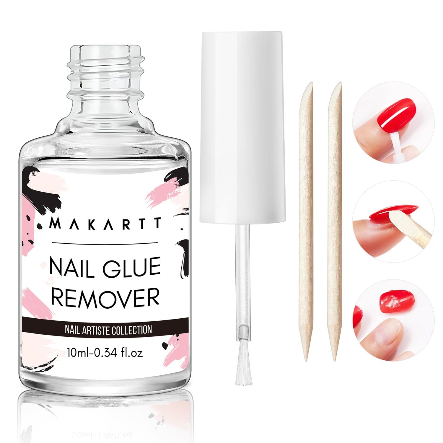 Makartt Nail Glue Remover for Press on Nails: 10ML Glue Off for Nail Tips Acrylic Nails Fake Nails Debonder Adhessive Remover Acetone-free Nail Polish Remover, Cant Remove Gel Nail Polish