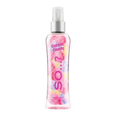 So? Cotton Candy Body Mist Perfume for Women - Sweet Vanilla Perfume with Notes of Bergamot, Raspberry, Candy Floss - Gifts for Women - 2 pc