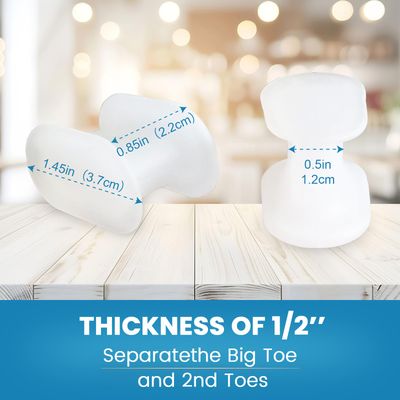 Toe Spacers(1/2), Happiby Silicone Toe Separators for Bunion, Overlapping Toes and Toe Pain Relief, Big Toe Alignment, 5 Pairs/10 Pcs