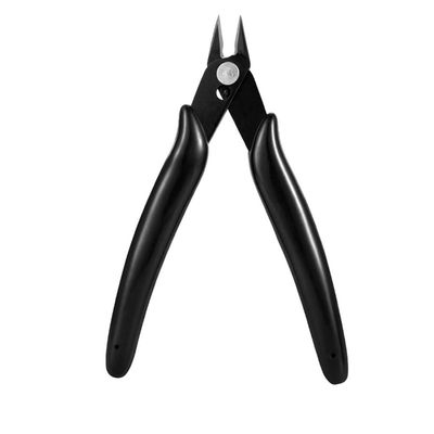 AKOAK 1 Pack Stainless Steel Nail Art Scissors, Rhinestone Remover, Metal Chain, Cutter, 5 Diagonal Pliers, Manicure Tools (Black)