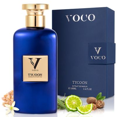 VOCO TYCOON, Perfume for Men (Extrait de Parfum: Powerful &amp; Concentrated Men Cologne) 3.4 FL.Oz (100ml), Luxury Perfume, Parfum Made in France with Notes of Bergamot, Nutmeg, Amber, Incense, Musk