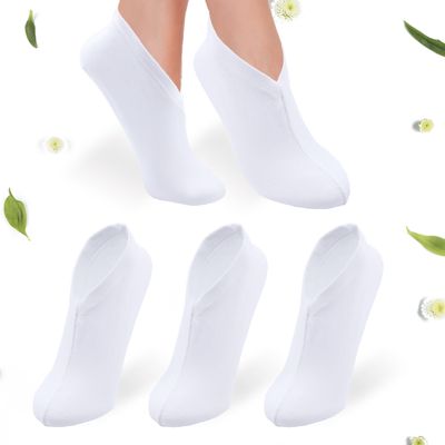3 Pairs Moisturizing Socks Lotion Socks for Dry Feet Overnight, Cotton Moisture Enhancing Socks Moisturizing Foot Socks Overnight Absorbing for Repairing Softening Dry Cracked Heel