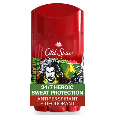 Old Spice Antiperspirant Deodorant for Men, 24/7 Freshness &amp; Lasting Scent, 24/7 Long Lasting Sweat &amp; Odor Protection, Smell Like a Hero, Aquaman, Fresh Ocean and Seastorm Scent, 2.6 oz