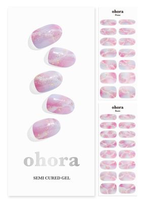 ohora Semi Cured Gel Nail Strips (N Unicorn Dream) - Works with Any Lamps, Salon-Quality, Long Lasting, Easy to Apply &amp; Remove - Includes 2 Prep Pads, Nail File &amp; Wooden Stick