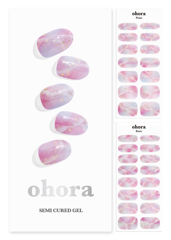 ohora Semi Cured Gel Nail Strips (N Unicorn Dream) - Works with Any Lamps, Salon-Quality, Long Lasting, Easy to Apply &amp; Remove - Includes 2 Prep Pads, Nail File &amp; Wooden Stick