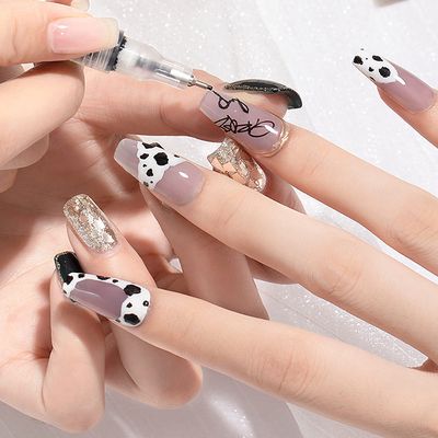 LOKFAR 4 Colors Nail Art Pens Set, Water-Proof Quick-Drying Fine Tip Nail Polish Markers Pens for DIY Abstract Liner Dotting & Painting 3D Flower Pattern (BlackWhiteGoldenSilver)