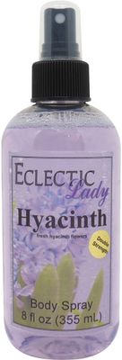 Eclectic Lady Hyacinth Body Spray, Double Strength, 8 ounces, Body Mist for Women with Clean, Light &amp; Gentle Fragrance, Cologne with Soft, Subtle Aroma For Daily Use