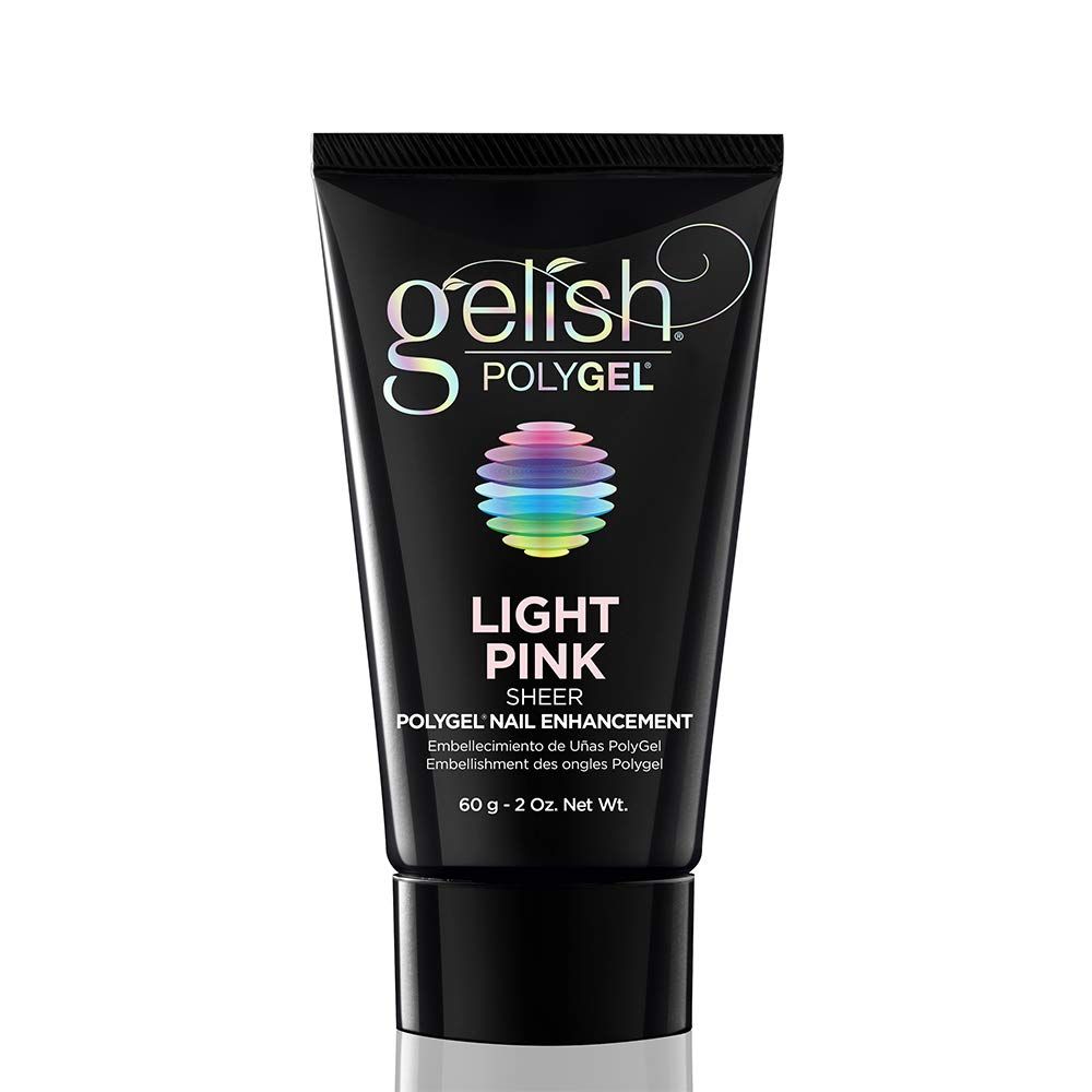 Gelish PolyGel Brand - Hybrid Nail Enhancement, Nail Tips For Acrylic Nails, Lighter, Stronger, Odor-Free, No Monomer, Fast Application, Perfect for Sculpting Nails - Light Pink, 2 oz