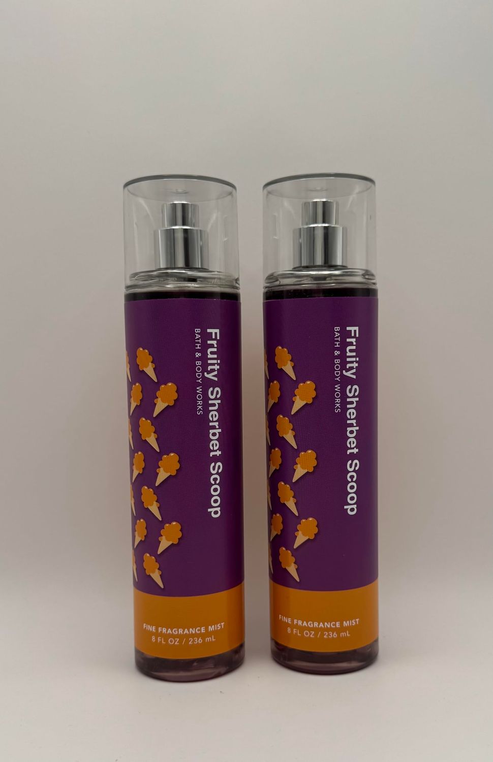 Bath Body Fruity Sherbet Scoop Fine Fragrance Mist, 8 FL OZ, 236 mL, Pack of 2, Purple