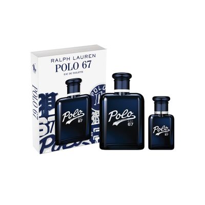 RALPH LAUREN FRAGRANCES Polo 67 Eau de Toilette - Mens Cologne Gift Set - Woody &amp; Solar Scent - With Pineapple, Bergamot, &amp; Vetiver - Full Size, 4.2 Fl Oz &amp; Travel Size, 1.35 Fl Oz