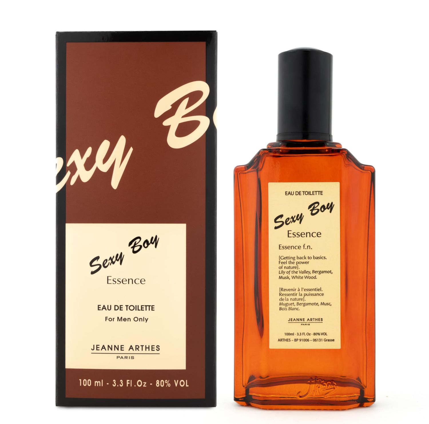 Jeanne Arthes - SEXY BOY ESSENCE Eau de Toilette - Spray perfume for men - Woody Scent - Notes of Lily of the valley, bergamot - Made in France - 3.38 Fl.oz