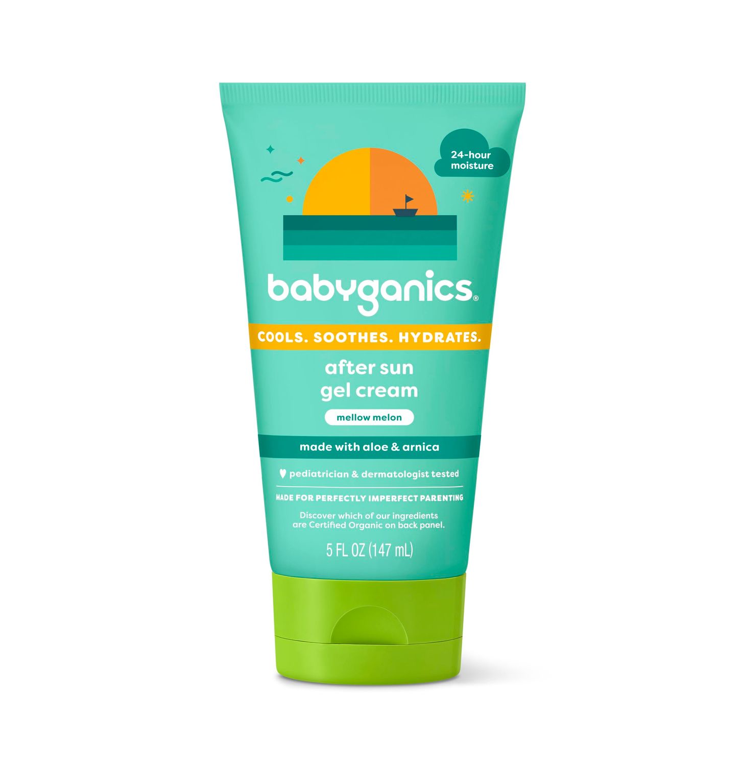 Babyganics After Sun Gel Cream, Mellow Melon, 5oz