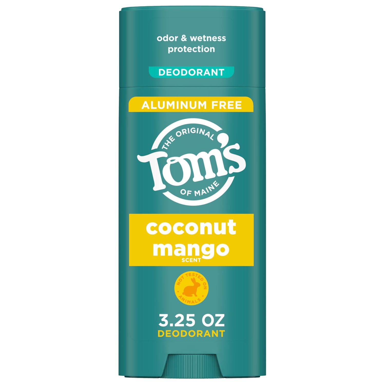 Toms of Maine Coconut Mango Aluminum Free Natural Deodorant For Women &amp; Men | Goes on Clear | Odor &amp; Wetness Protection | Naturally Derived and Moisture-Locking Ingredients | 3.25 oz