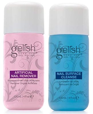 NEW Gelish Soak Off Gel Nail Polish Remover &amp; Cleanser Bottles 120mL (4 fl oz)
