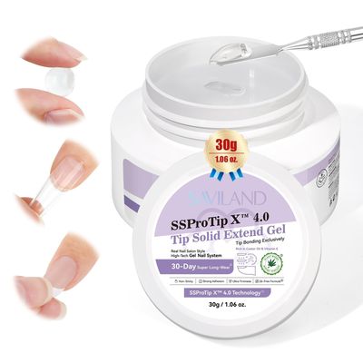 SAVILAND 30g Solid Nail Glue Gel: 30-Day Long Wear 2025 Gel Nail Glue Solid Gel Strong Adhesive for False Tips 3D Sculpture U V Nail Enthusiasts Home DIY