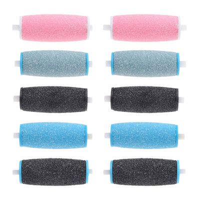 Compatible Replacement Roller Heads for Amope Pedi Perfect Electronic Foot File - Extra Coarse (4X) and Regular Coarse (6X) - Callus Removal - Smooth Feet - Essential Pedicure Accessory - 10 Pack