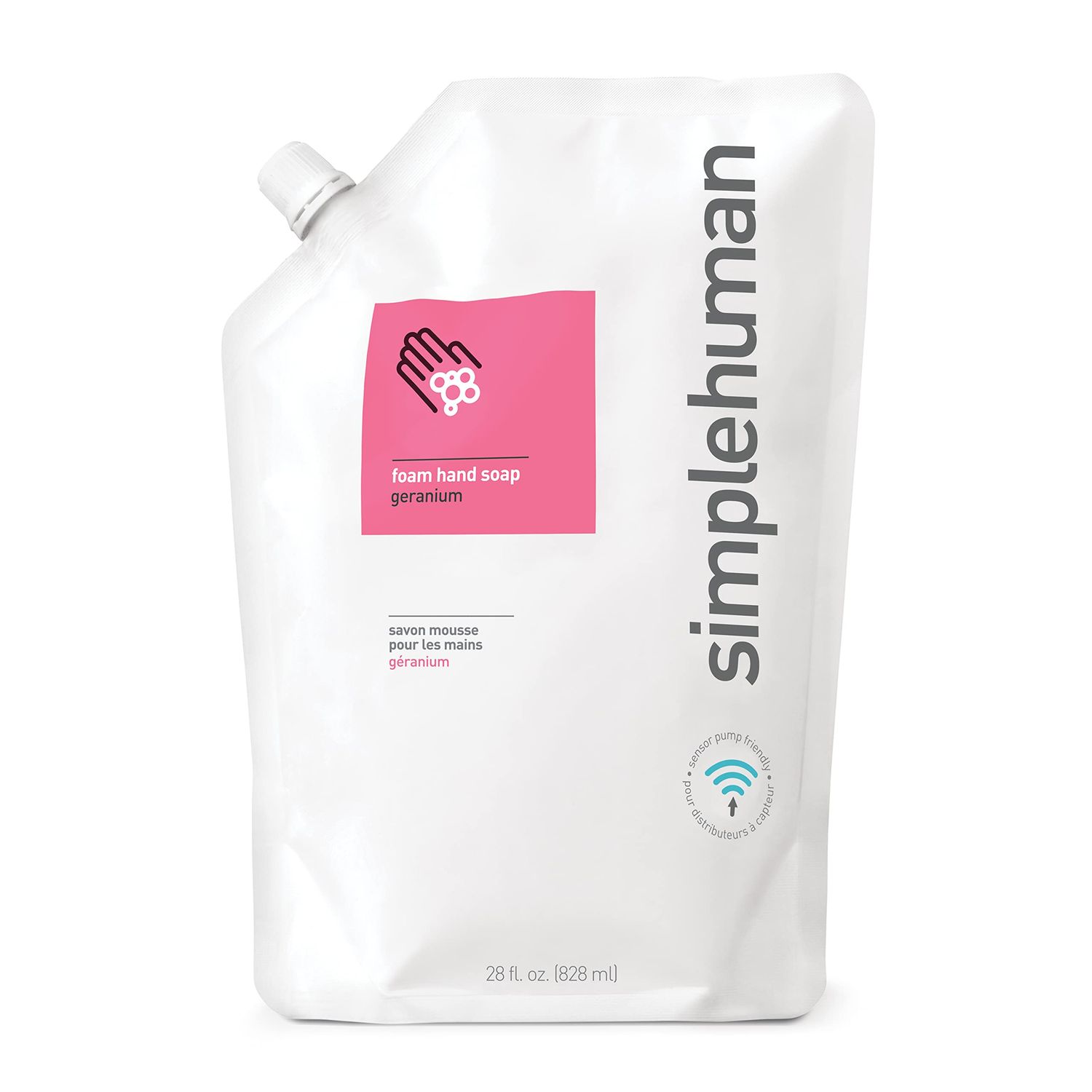 simplehuman Geranium Foam Hand Soap Refill Pouch, 28 Fl Oz.
