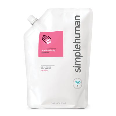 simplehuman Geranium Foam Hand Soap Refill Pouch, 28 Fl Oz.