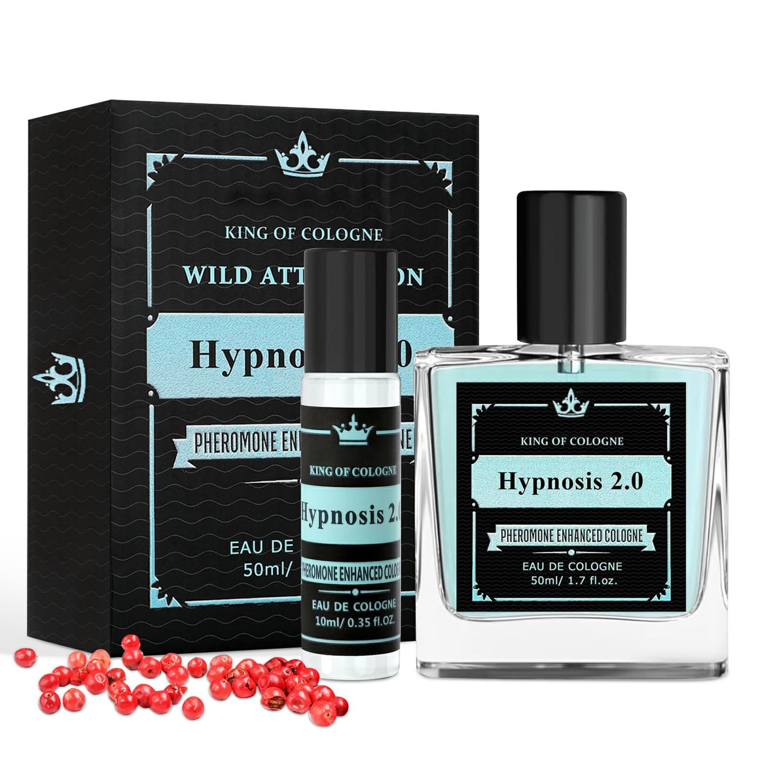 gavosy Pheromone Cologne for Men, Hypnosis 2.0 Cologne for Men, Pheromones Hypnosis 2.0 Long-Lasting Fragrance(Pheromone-Infused), Enhances Intimacy, Gift for Father, Boy Friend and Husband(2PCS)