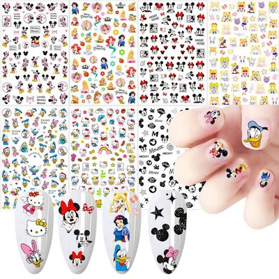 Cartoon Nail Art Stickers Cute Cartoon Nail Decals 3D Self-Adhesive Nail Art Supplies Designer Nail Stickers for Women Kids Girls Manicure Acrylic Nails Decoration Accessories 7 Sheets