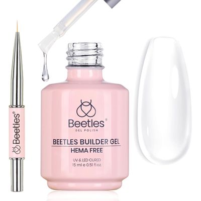 Beetles Hema-Free Builder Gel for Nails,7 in 1 Clear Builder Gel for Nail Apex &amp; Extension Strengthener LED Lamp Nails for Beginners &amp; DIY Salon Manicure Beauty Gift Sets for Women
