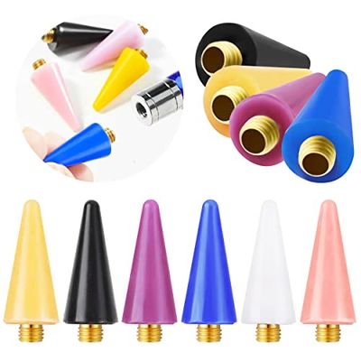 6 Pieces Wax Tips for Rhinestone Picker Tool Wax for Nail Dotting Pen to Pick Up Nail Gem and Jewelry, Wax Replacement Head Tips Accessories (6 Colors)
