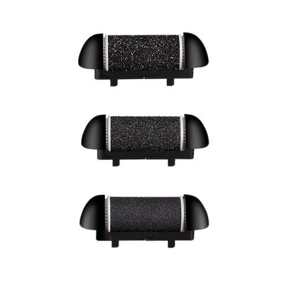 CIVYPRO Extra Coarse 3 Refill Rollers for Electric Feet Callus Remover, Replacement Heads Foot Care Pedicure Tools Pack- 1 Coarse, Regular Gentle, Black