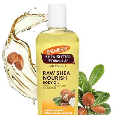 Palmers Shea Formula Raw Shea Body Oil with Vitamin E, Deep Body Moisturizer to Soothe &amp; Nourish Dry, Sensitive &amp; Eczema-Prone Skin, 8.5 oz