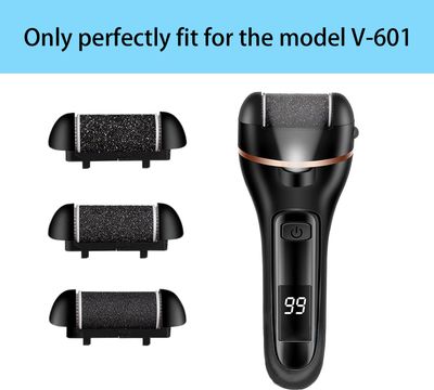 CIVYPRO Extra Coarse 3 Refill Rollers for Electric Feet Callus Remover, Replacement Heads Foot Care Pedicure Tools Pack- 1 Coarse, Regular Gentle, Black