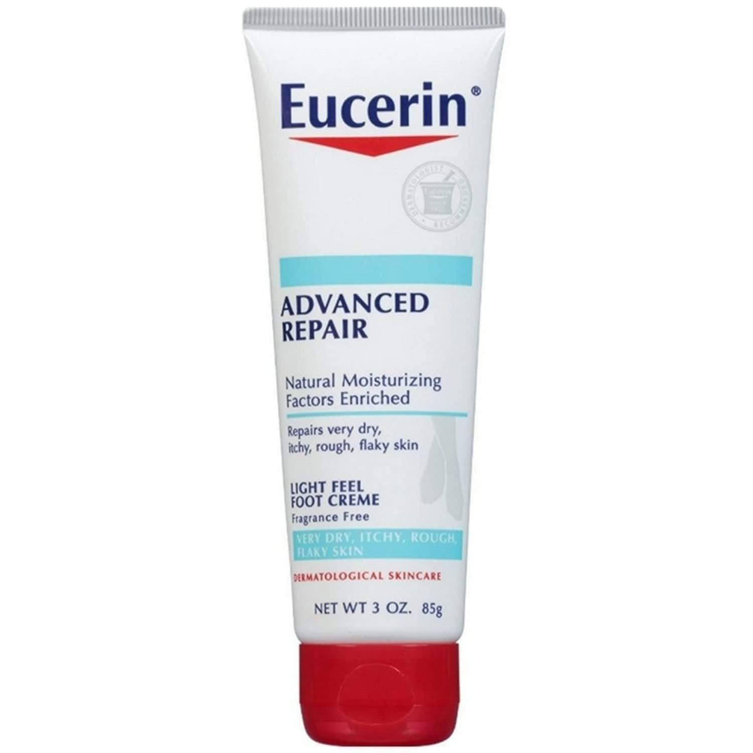 Eucerin Advanced Repair Foot Cream, Very Dry Skin, Light, Fragrance-Free, 3 oz