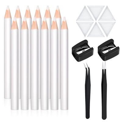 Maitys 22 Pieces Wax Rhinestone Picker Pencil Wax Pencil Set for Rhinestones Nail Art Gem Dotting Crystal Pick up Tools with Pick up Tweezers, Sharpener and Triangular Plate