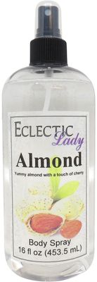 Almond Body Spray, Double Strength, 16 ounces, By Eclectic Lady, Body Mist for Women with Clean, Light &amp; Gentle Fragrance, Cologne with Soft, Subtle Aroma For Daily Use
