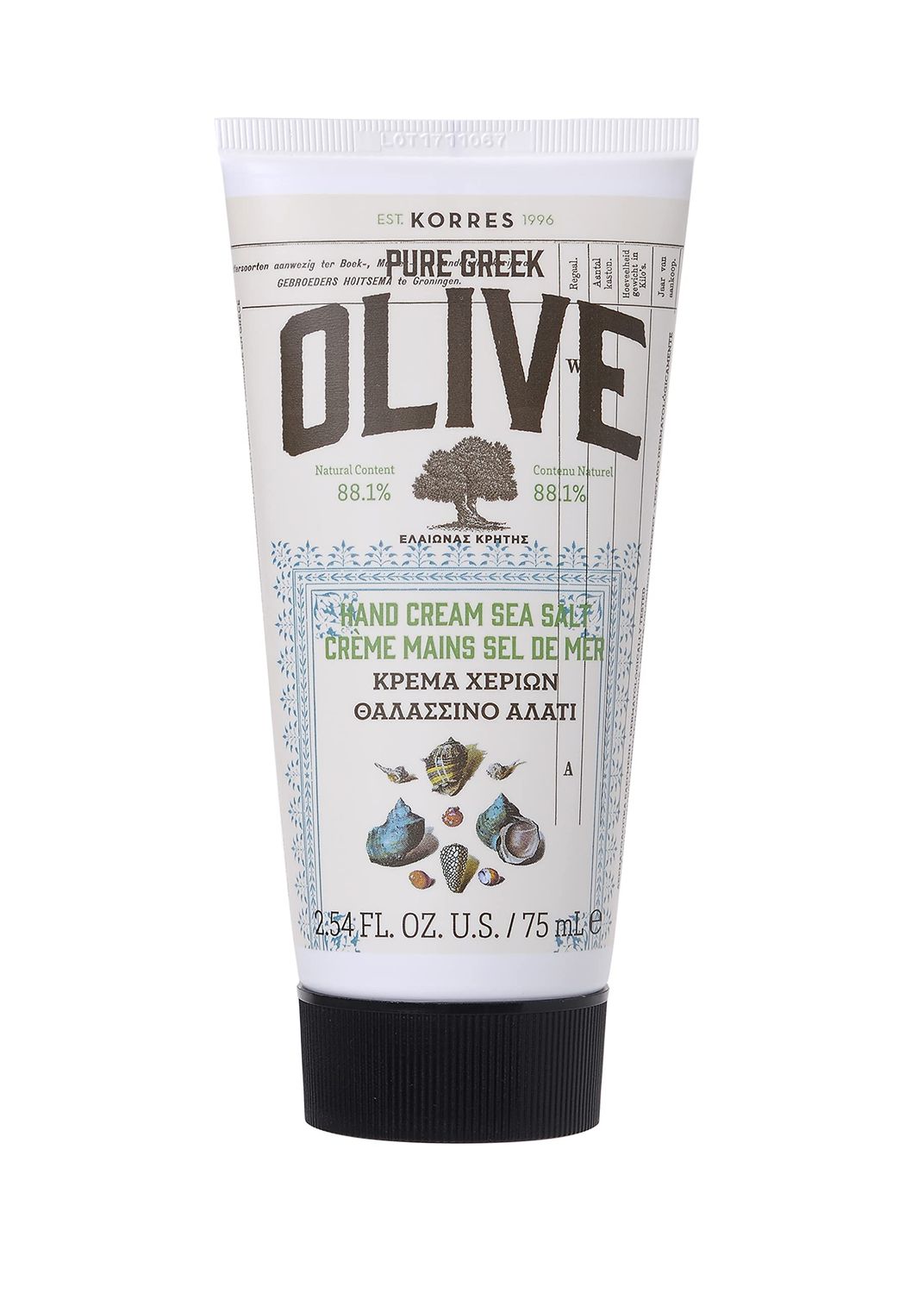 KORRES Olive Hand Cream, Sea Salt, 2.54 fl. oz.