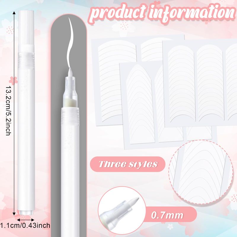 Dunzoom French Manicure Kit Include 2 Pcs French Manicure Pen 0.12 Ounce White Tip Pen 111 Count Tip Nail Stickers Strips Tool for Women DIY Pedicure Nails Kit