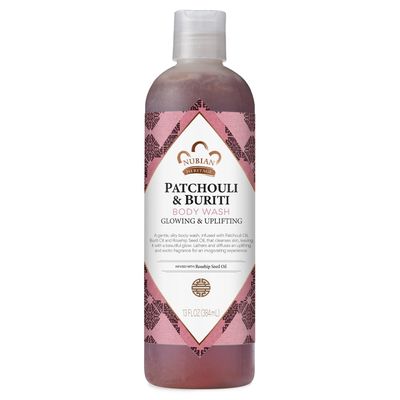 Nubian Heritage Body Wash, Patchouli &amp; Buriti - Toning &amp; Uplifting Shower Essentials Body Soap with Aloe Vera &amp; Rosehip Seed Oil, 13 Oz