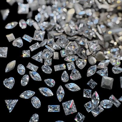 50pcs Shiny Zircon Rhinestones, 2-3mm Mini Nail Art Diamonds, 3D Pointed Bottom Rhinestone Multi Shapes Gemstones Crystal Nail Gems