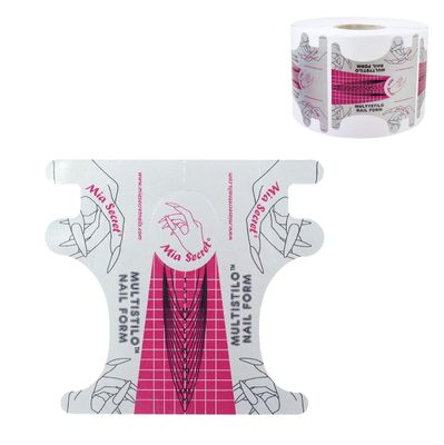 Mia Secret Multistilo 500 PCS - Nail Extension Tips, Forms for Acrylic &amp; Gel Nails - Guide Stickers