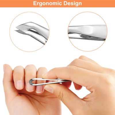 THRAU Mini Cuticle Trimmer for Manicure and Pedicure, Stainless Steel Cuticle Nipper, Precise Pointed Tip Cuticle Clipper for Trim Nail and Dry Skin