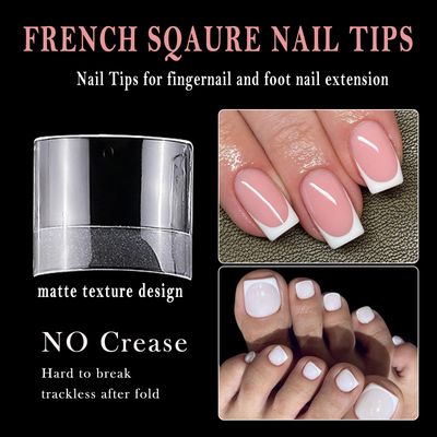 AddFavor Toe Nail Tips, 600pcs Soft Gel Toenail Tips Short Square Fake Toe Nails, Clear False Toe Tips 12 Sizes Acrylic Nail Tips for Toe Nails Extension