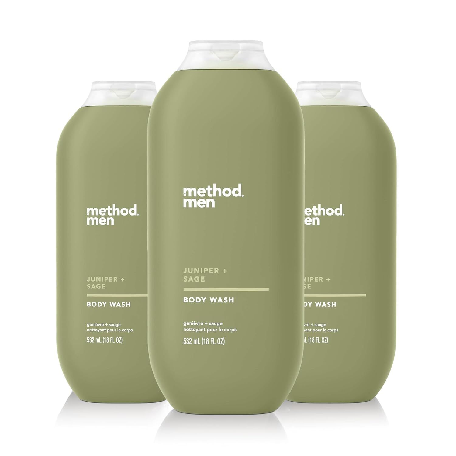 Method Men, Juniper Sage Body Wash, 18oz (Pack of 3)