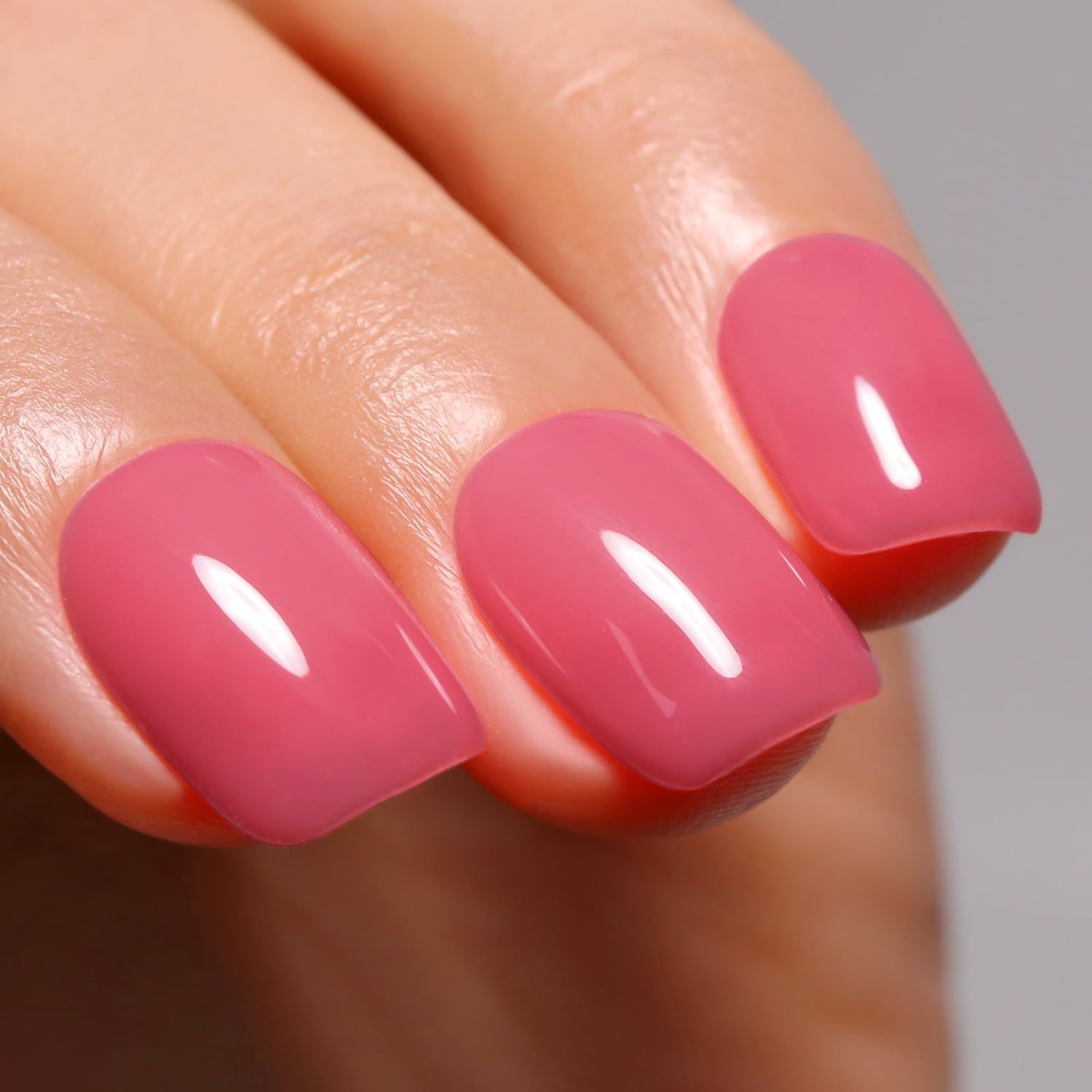 Firedeep Nude Gel Polish, 16ml Sheer Rose Pink Gel Nail Polish Clear Hot Pink French Manicure Nude Pink Jelly Nail Gel Polish 1pcs UV/LED Soak Off Gel Polish for Salon Nail Art DIY at Home