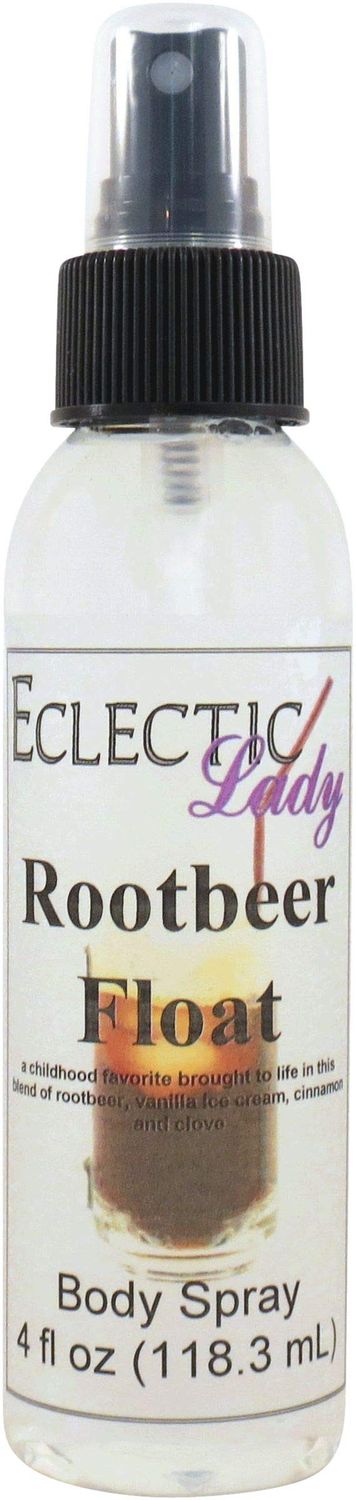 Eclectic Lady Rootbeer Float Body Spray, 4 ounces, Body Mist for Women with Clean, Light &amp; Gentle Fragrance, Cologne with Soft, Subtle Aroma For Daily Use