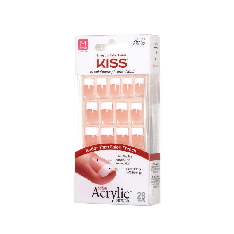 KISS Salon Acrylic French Nails Kit Sugar Rush Medium KSA02 (2 PACK)