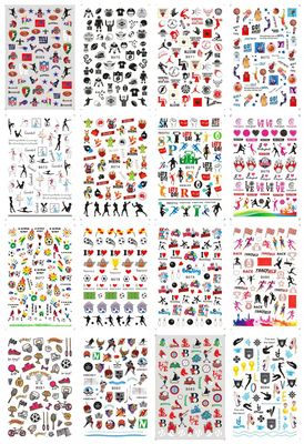 CHANGAR Football Sports Nail Art Stickers Basketball Soccer Player Nail Decals Sports Cheerleading Flag Stickers Bowling Rugby Ballet Nail Stickers Decoration for Women Girls Kids 16 Sheets