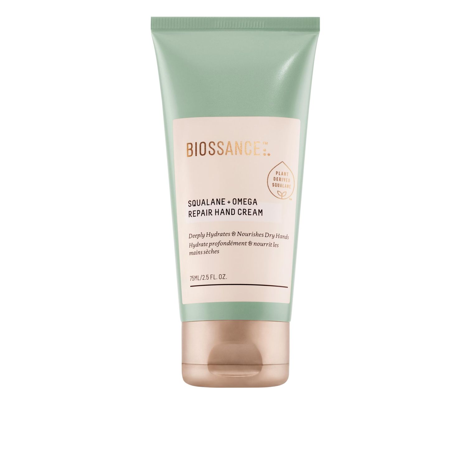 Biossance Squalane Omega Repair Hand Cream - Deeply Moisturizes &amp; Protects Dry Hands - Squalane, Omega-3,6,9, Vitamin E, Vegan Glycerin - Boosts Radiance - Strengthens Skin Barrier, 2.5 oz