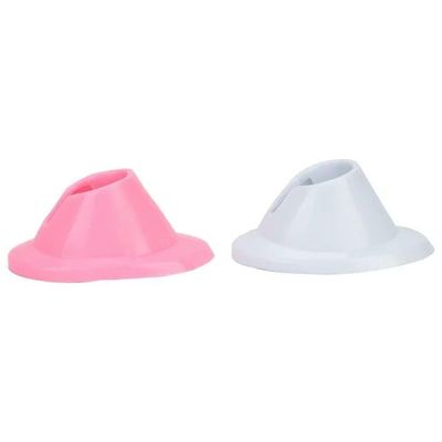 Pxiryanlow 2pcs Pink &amp; White Soft Rubber Nail Polish Bottle Holder - Anti-Spill Nail Art Organizer &amp; Display - Salon Professional Manicure Tools