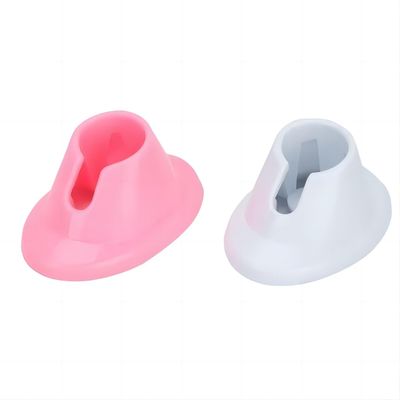 Pxiryanlow 2pcs Pink &amp; White Soft Rubber Nail Polish Bottle Holder - Anti-Spill Nail Art Organizer &amp; Display - Salon Professional Manicure Tools