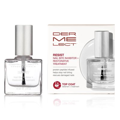 Dermelect Resist Nail Bite Inhibitor Treatment Anti Aging Nail treatment for Strengthening &amp; Restorative for Nail Biting, Thumb Sucking Weak Nails Hard to Grow Nails Women Men and Children 0.4 oz